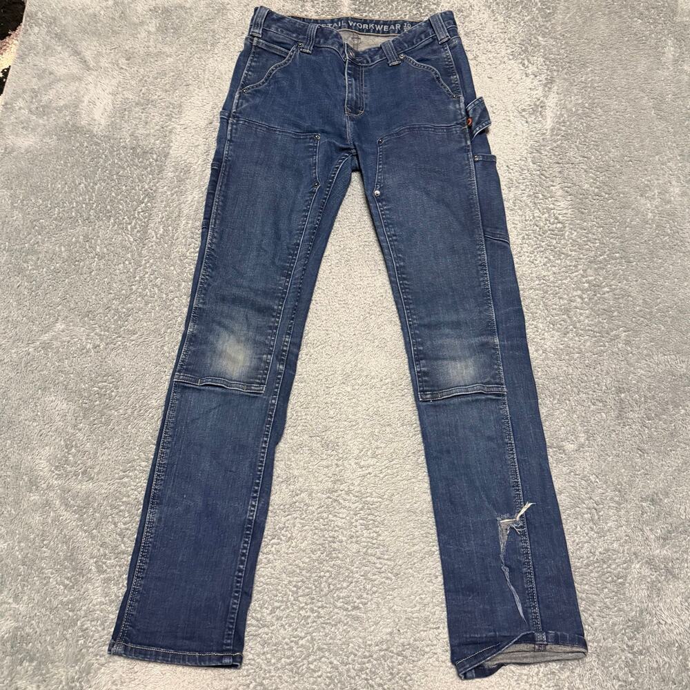 Dovetail Workwear Jeans Womens 10 Blue Maven Slim Utility Double Knee Cargo
